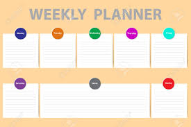 Weekly Schedule With A Chart For Notes And White Charts With