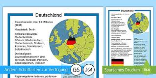 This opens in a new window. Deutschland Steckbrief Informationstext Teacher Made