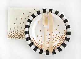 Black And Rose Gold Plates White Gold Black Paper Plates Google Search Kate Spade Party Party Party Decorations