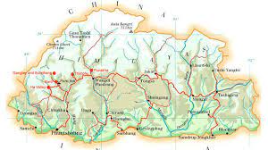 Distance Map Of Bhutan Bhutan Travel Map