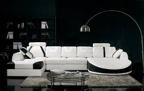 Ultra Modern White Sectional Sofa With Black Trim Vig
