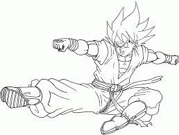 Print coloring of dragon ball z and free drawings. Lineart Son Goku Kick By Dbzwarrior On Deviantart Coloring Home