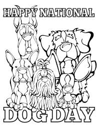 Dog Day Happy National Dog Day Dog Coloring Page Dog Template
