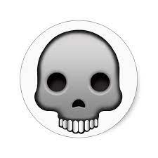 Skull Emoji Round Sticker Skull Sticker Skull Emoji