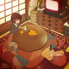 Two lesbian anime girls rub each other under table watch online