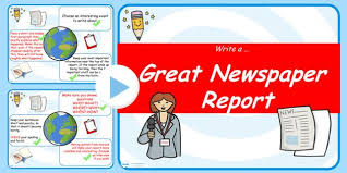 This newspaper report model includes a full example news story, as well as annotated spelling, grammar, and punctuation notes. How To Write A Newspaper Article Kids Writing Newspaper Article Writing Tips