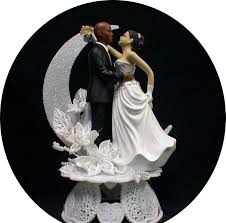 Pin Bald African American Groom White Bride Brown Hair Wedding Cake Topper Cake On Pint African American Cake Toppers Black Wedding Cakes Wedding Cake Toppers