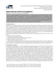 A major us index has launched crypto indices tracking bitcoin and ethereum's performance. Pdf Analysis On Crypto Currency