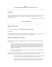 Develop safely and health policies for. Factories And Machinery Act 1967 Revised 1974 Malaysia