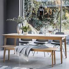 You can have a light colored theme that is quite soothing on the eyes or you can have a darker theme that uses a wood like rosewood, mahogany or oak that gives a dark and sophisticated look to the dining room. Modern Light Oak Extendable Dining Table Bench Chairs Set