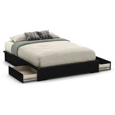 Recent search terms platform bed with storage drawers full size full size bed frame with drawers Full Queen Size Solid Black Wooden Platform Bed Frame 1 Under Bed Storage Drawer Beds Bed Frames Home Garden