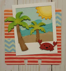 Crab Beach Palm Trees Waves Memorydex Memory Dex Card Paper Crafts Cards Cards Handmade Card Craft