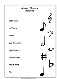 Music Theory Matching Worksheet Homeschool Helper Online Music Theory Worksheets Music Theory Music Teaching Resources