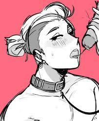 2021 2boys after oral blush close-up collar cum in mouth cum  string femboy garrett (skaroy) gay hand on penis leash male male only  monochrome original penis ponytail red background