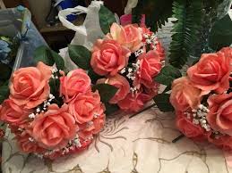 Get it as soon as wed, may 19. Bridesmaid Bouquets Purchased From Hobby Lobby Wrapped Stems With Lace Added Baby S Breath From Walmart To Each Bridesmaid Bouquet Babys Breath Diy Wedding
