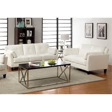 Du bist auf der suche nach neuen möbeln für dein zuhause? Pemberly Row 2 Piece Faux Leather Sofa Set In White Walmart Com Walmart Com