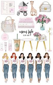 Mom Life Clip Art Set New Baby Louis Vuitton Hobonichi Etsy In 2021 New Baby Products Clip Art Baby Clip Art
