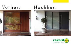 Unser Rekord Fenster Turen Bauvorhaben Des Monats Modernisierung Eines Eingangsbereiches Mit Einer Rekord Dura Haustur Mehr Fenster Und Turen Fenster Haus
