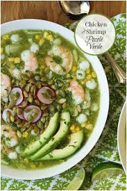 Shrimp And Chicken Pozole Verde Recipe Pozole Recipes Mexican Food Recipes