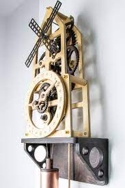 Wooden Wall Clock Windmill Kit Diy Project Kit Steampunk Etsy In 2021 Wooden Clock Kits Wooden Gear Clock Wall Clock Kits