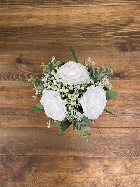 Mini Rose & Baby's Breath Bouquet: Bridesmaid, Flower Girl, or Toss - Etsy