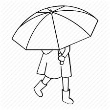 Black And White Umbrella Drawing 512x512 Girl Kid Rain Rainy Street Umbrella Walking Icon Icon In 2020 Umbrella Drawing Umbrella Drawings
