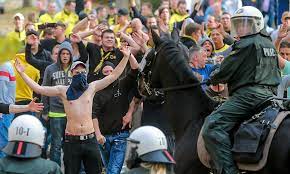 Yet another superlative display by erling haaland inspired borussia dortmund to an impressive ruhr derby win over rivals schalke. Borussia Dortmund And Schalke Fans Fight Daily Mail Online