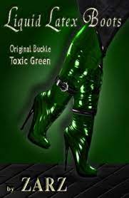 Second Life Marketplace Liquid Latex Stiletto Boots Toxic Green By Zarz Box