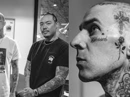 He has also performed as a frequent collaborator with hip hop artists, is a member of the rap rock group transplants, founded the rock bands +44 and box car racer, and thereafter joined antemasque and. See Travis Barker S New Face Tattoo Tattoo Ideas Artists And Models