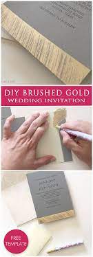 Brushed Gold Diy Wedding Invitation Free Printable Gold Wedding Invitations Minimalist Wedding Invitations Trendy Wedding Invitations