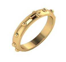 Hexagon parma cross 14k, 18k gold rosary ring, gold rosary ring, simple religious ring, rosario, symbol of christ, couple ring saintmichaeljewelry 5 out of 5 stars (92) $ 297.00. 14k Gold Rosary Ring 27643l Usa Jewels