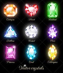 Set Of Colored Crystals Crystals Elemental Magic Magic Art