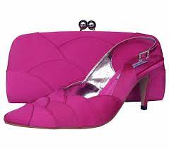 Fuchsia Pink Ladies Shoes Sole Divas Shoes And Bags Set Evening Shoes Shoes