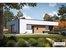 Cette maison de 128m² a employée 400 bottes de paille. Maison En Bois Kit En Ossature Bois Mini 1 G1 Modern 95 121 M 3 5 Chambres Plain Pied Toit Plat Auto Construction