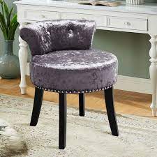 Crush Velvet Dressing Table Chair Vanity Makeup Stool Pouffe Footstool Bedroom Chair Dark Grey Our dressing table collection includes a range of finishes and assembly options with uk delivery.