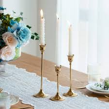 Discover the design world's best tabletop / centerpiece candle holders at perigold. Candlestick Holders Taper Candle Holders Set Of 3 Candle Stick Holders Set Brass Gold Candlestick Holder Set Vintage Modern Decorative Centerpiece For Table Mantel Wedding Housewarming Gift Walmart Canada