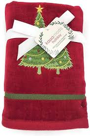 Kassa Moda Christmas Tree Embroidered And Jeweled Holiday Hand Towel Set Christmas Kitchen Towels Holiday Hand Towels Holiday Towel