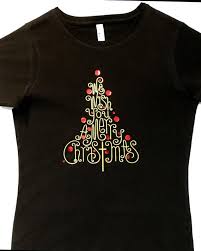 Glitter Tshirt Christmas Tree Wording Lat Sportswear Brand Ringspun Cotton Long Sleeve Or Short Sleeve Premium Shirt Bling Tshirt Christmas