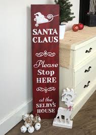 Board Brush Personalized Wooden Santa Stop Here Sign Christmas Signs Wood Christmas Signs Diy Christmas Signs