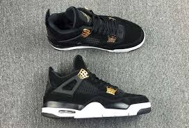 Jordan 4s Black And Gold Air Jordan 4 Royalty Release Date The Air Jordan 4 Retro Royalty Dressed In Black Metallic Gold And White The 2017 Air Jordans Air Jordan 4 Royalty Jordan 4