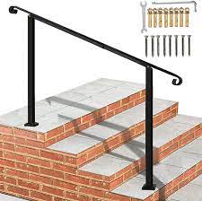 Oct 14, 2019 · 1 or 2 step black (medium size style) stair handrail, solid steel, railing, wrought iron, metal hand rail,sturdy victorian 24 sep, 2019 quality, solid handrail. Buy Metty Metal Outdoor Stair Railing Black Handrails For Outdoor Steps 4 Step Handrail Fits 1 To 4 Steps Mattle Wrought Iron Handrail Hand Rails For Outdoor Steps Black Online In Kazakhstan B08zsxnr4n