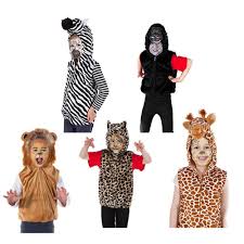 Kids Childs Girls Boys Zoo Jungle Wild Safari Animal Zip Up Fancy Dress Costume Wild Safari Animals Animal Dress Up Animal Costumes