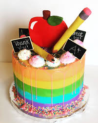 Teacher Appreciation Female Teacher Birthday Cake For Teacher Made This For The Elementary School Teachers It Was Teacher Appreciation Day Baking School Cake Teacher Cakes Elementary School Teacher