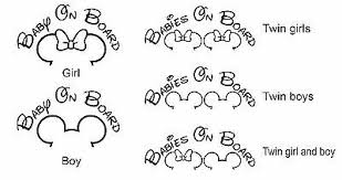 Baby On Board Car Decal Stickers Free Shipping Mickey Or Minnie Ears Ebay