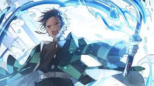 Maybe you would like to learn more about one of these? Demon Slayer Tanjirou Kamado Angry With Weapon With Background Of Blue And White Abstract 4k Hd Anime Wallpapers Hd Wallpapers Id 39782