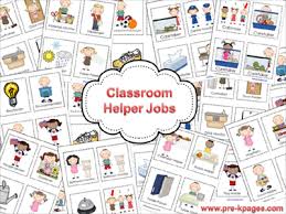 classroom helpers chart in preschool