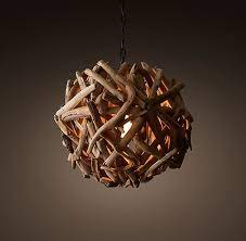 Salvaged Driftwood Globe Pendant 24 Restoration Hardware Lighting Driftwood Chandelier Orb Chandelier
