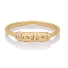 The most badass alphabet ever. 14k Solid Yellow Gold Pave Diamond Handmade Badass Alphabet Letter Ring Jewelry Wholesale The United Jewelry