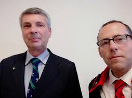 Generale di Brigata in riserva di Cavalleria Jean Marie Romain Moyersoen  oggi 19/05/2019 a Montebello della Battaglia.