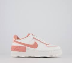 Nike Air Force 1 Shadow Trainers Summit White Pink Quartz Coral White Hers Trainers